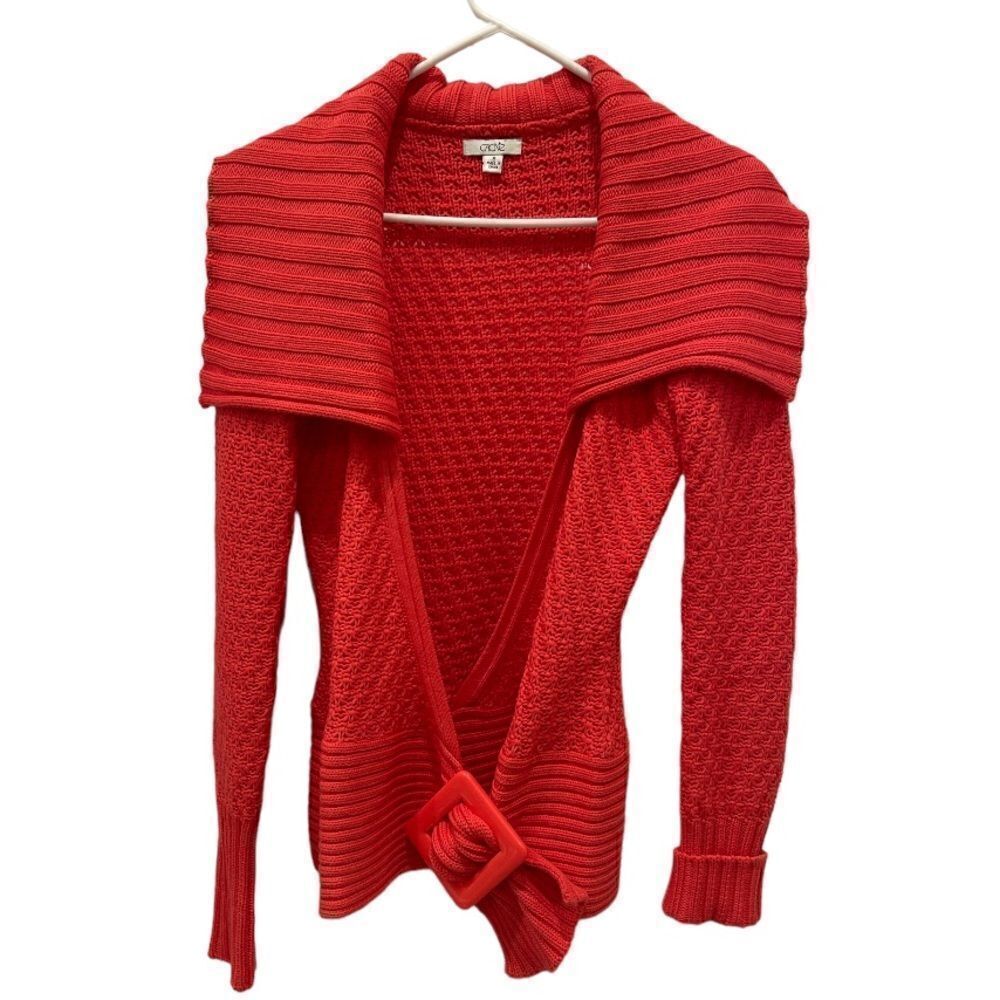 Cache Side Bucket Open Wrap Knit Cardigan.Size S - Picture 6 of 16